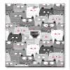 Art Plates - One Port RJ11 - Telephone decorative printed keystone style wall plate. CAT3 - RJ12 Female to Female phone jack. Works for phones, fax, ect. - Gray and White Cat Toss view 1