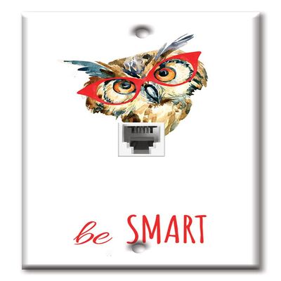 Art Plates - One Port RJ11 - Telephone decorative printed keystone style wall plate. CAT3 - RJ12 Female to Female phone jack. Works for phones, fax, ect. - Be Smart