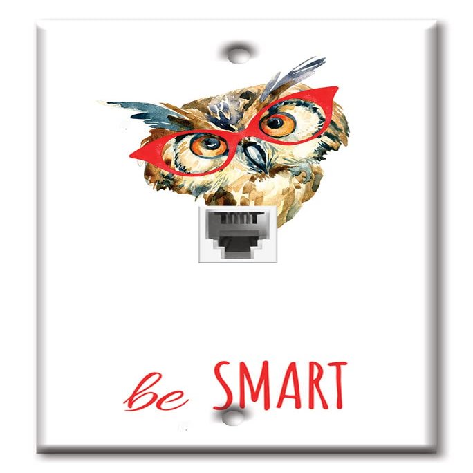 Art Plates - One Port RJ11 - Telephone decorative printed keystone style wall plate. CAT3 - RJ12 Female to Female phone jack. Works for phones, fax, ect. - Be Smart