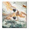 Art Plates - Two Port RJ11 - Telephone decorative printed keystone style wall plate. CAT3 - RJ12 Female to Female phone jack. Works for phones, fax, ect. - Gold Granite view 1