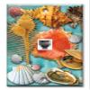 Art Plates - One Port RJ11 - Telephone decorative printed keystone style wall plate. CAT3 - RJ12 Female to Female phone jack. Works for phones, fax, ect. - Seashells view 1