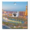 Art Plates - One Port RJ11 - Telephone decorative printed keystone style wall plate. CAT3 - RJ12 Female to Female phone jack. Works for phones, fax, ect. - Las Vegas Skyline view 1