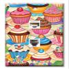 Art Plates - Decorative Printed 2 Port Data Wall Plate - RJ11 Telephone Jack Connector and RJ45 (Cat5, Cat6, Cat7) Ethernet Connector - Gold-Plated Contacts - Cupcakes view 1