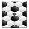 Art Plates - One Port RJ11 - Telephone decorative printed keystone style wall plate. CAT3 - RJ12 Female to Female phone jack. Works for phones, fax, ect. - Soccer Ball view 1