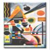 Art Plates - One Port RJ11 - Telephone decorative printed keystone style wall plate. CAT3 - RJ12 Female to Female phone jack. Works for phones, fax, ect. - Kandinsky: Balancement view 1