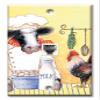Art Plates - One Port RJ11 - Telephone decorative printed keystone style wall plate. CAT3 - RJ12 Female to Female phone jack. Works for phones, fax, ect. - Cow Chef view 1