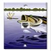 Art Plates - One Port RJ11 - Telephone decorative printed keystone style wall plate. CAT3 - RJ12 Female to Female phone jack. Works for phones, fax, ect. - Fish and Dragonfly view 1