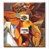 Art Plates - Decorative Printed 2 Port Data Wall Plate, RJ11 Telephone Jack Connector with RJ45 (Cat5, Cat6, Cat7) Ethernet Connector, Gold-Plated - Picasso: L'Amitie view 1