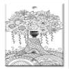 Art Plates - One Port RJ11 - Telephone decorative printed keystone style wall plate. CAT3 - RJ12 Female to Female phone jack. Works for phones, fax, ect. - Whimsical Tree view 1