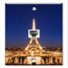 Art Plates - One Port RJ11 - Telephone decorative printed keystone style wall plate. CAT3 - RJ12 Female to Female phone jack. Works for phones, fax, ect. - The Eifel Tower view 1