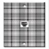 Art Plates - One Port RJ11 - Telephone decorative printed keystone style wall plate. CAT3 - RJ12 Female to Female phone jack. Works for phones, fax, ect. - Gray and White Flannel Design view 1