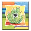 Art Plates - One Port RJ11 - Telephone decorative printed keystone style wall plate. CAT3 - RJ12 Female to Female phone jack. Works for phones, fax, ect. - Cactus II view 1
