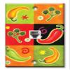 Art Plates - One Port RJ11 - Telephone decorative printed keystone style wall plate. CAT3 - RJ12 Female to Female phone jack. Works for phones, fax, ect. - Peppers view 1