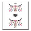 Art Plates - One Port RJ11 - Telephone decorative printed keystone style wall plate. CAT3 - RJ12 Female to Female phone jack. Works for phones, fax, ect. - Buffalo Skull view 1