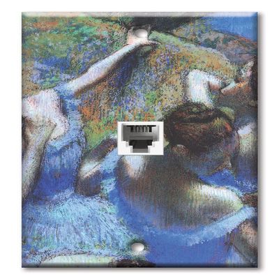 Art Plates - One Port RJ11 - Telephone decorative printed keystone style wall plate. CAT3 - RJ12 Female to Female phone jack. Works for phones, fax, ect. - Degas: Behind the Scenes