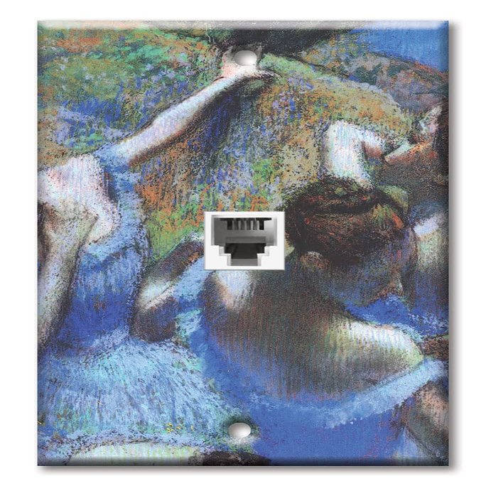 Art Plates - One Port RJ11 - Telephone decorative printed keystone style wall plate. CAT3 - RJ12 Female to Female phone jack. Works for phones, fax, ect. - Degas: Behind the Scenes