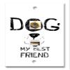 Art Plates - Decorative Printed 2 Port Data Wall Plate, RJ11 Telephone Jack Connector with RJ45 (Cat5, Cat6, Cat7) Ethernet Connector, Gold-Plated - Dog, My Best Friend view 1
