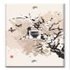 Art Plates - One Port RJ11 - Telephone decorative printed keystone style wall plate. CAT3 - RJ12 Female to Female phone jack. Works for phones, fax, ect. - Cherry Blossoms and Butterflies view 1