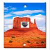 Art Plates - One Port RJ11 - Telephone decorative printed keystone style wall plate. CAT3 - RJ12 Female to Female phone jack. Works for phones, fax, ect. - Desert Tower view 1