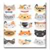 Art Plates - One Port RJ11 - Telephone decorative printed keystone style wall plate. CAT3 - RJ12 Female to Female phone jack. Works for phones, fax, ect. - Cute Cat Heads view 1