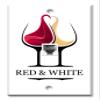 Art Plates - One Port RJ11 - Telephone decorative printed keystone style wall plate. CAT3 - RJ12 Female to Female phone jack. Works for phones, fax, ect. - Red and White Wine view 1