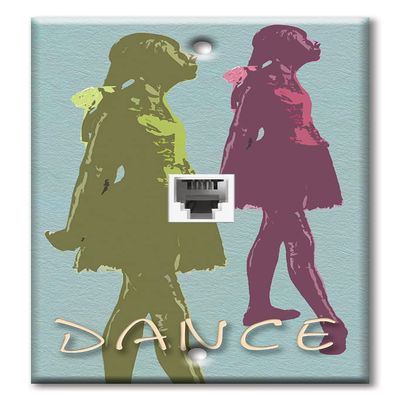 Art Plates - One Port RJ11 - Telephone decorative printed keystone style wall plate. CAT3 - RJ12 Female to Female phone jack. Works for phones, fax, ect. - Dance