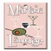 Art Plates - One Port RJ11 - Telephone decorative printed keystone style wall plate. CAT3 - RJ12 Female to Female phone jack. Works for phones, fax, ect. - Martini Lounge view 1