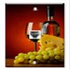 Art Plates - One Port RJ11 - Telephone decorative printed keystone style wall plate. CAT3 - RJ12 Female to Female phone jack. Works for phones, fax, ect. - White Wine with Red Background view 1