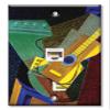 Art Plates - One Port RJ45 Ethernet decorative printed keystone style wall plate. Works with Cat5 through Cat8 cables. Female to Female Connection. - Gris: Guitar on a Table view 1