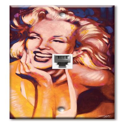 Art Plates - One Port RJ11 - Telephone decorative printed keystone style wall plate. CAT3 - RJ12 Female to Female phone jack. Works for phones, fax, ect. - Marilyn