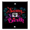 Art Plates - One Port RJ11 - Telephone decorative printed keystone style wall plate. CAT3 - RJ12 Female to Female phone jack. Works for phones, fax, ect. - Sassy Since Birth view 1