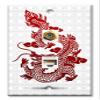 Art Plates - Decorative Printed 2 Port Data Wall Plate, RJ11 Telephone Jack Connector with RJ45 (Cat5, Cat6, Cat7) Ethernet Connector, Gold-Plated - Dragon view 1