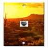 Art Plates - One Port RJ11 - Telephone decorative printed keystone style wall plate. CAT3 - RJ12 Female to Female phone jack. Works for phones, fax, ect. - Desert at Dawn view 1