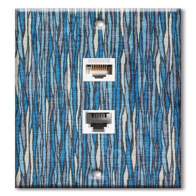 Art Plates - Decorative Printed 2 Port Data Wall Plate - RJ11 Telephone Jack Connector and RJ45 (Cat5, Cat6, Cat7) Ethernet Connector - Gold-Plated Contacts - Blue River