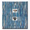 Art Plates - Decorative Printed 2 Port Data Wall Plate - RJ11 Telephone Jack Connector and RJ45 (Cat5, Cat6, Cat7) Ethernet Connector - Gold-Plated Contacts - Blue River view 1