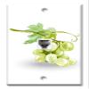 Art Plates - One Port RJ11 - Telephone decorative printed keystone style wall plate. CAT3 - RJ12 Female to Female phone jack. Works for phones, fax, ect. - Green Grape Painting view 1
