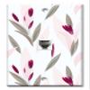 Art Plates - One Port RJ11 - Telephone decorative printed keystone style wall plate. CAT3 - RJ12 Female to Female phone jack. Works for phones, fax, ect. - Purple and Pink Flower Toss view 1