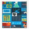 Art Plates - One Port RJ11 - Telephone decorative printed keystone style wall plate. CAT3 - RJ12 Female to Female phone jack. Works for phones, fax, ect. - Math and Science view 1