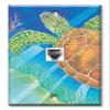 Art Plates - One Port RJ11 - Telephone decorative printed keystone style wall plate. CAT3 - RJ12 Female to Female phone jack. Works for phones, fax, ect. - Sea Turtle view 1