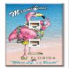 Art Plates - Two Port RJ45 Ethernet decorative printed keystone style wall plate. Works with Cat5 through Cat8 cables. Female to Female Connections. - Miami Flamingo - His view 1