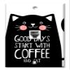 Art Plates - One Port RJ11 - Telephone decorative printed keystone style wall plate. CAT3 - RJ12 Female to Female phone jack. Works for phones, fax, ect. - Good Day starts with Coffee and Cats view 1
