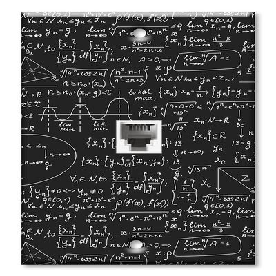 Art Plates - One Port RJ11 - Telephone decorative printed keystone style wall plate. CAT3 - RJ12 Female to Female phone jack. Works for phones, fax, ect. - Geometry
