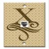 Art Plates - One Port RJ11 - Telephone decorative printed keystone style wall plate. CAT3 - RJ12 Female to Female phone jack. Works for phones, fax, ect. - Letter "X" Monogram view 1