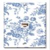 Art Plates - One Port RJ45 Ethernet decorative printed keystone style wall plate. Works with Cat5 through Cat8 cables. Female to Female Connection. - Blue Flower Line Art view 1