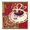 Art Plates - Decorative Printed 2 Port Data Wall Plate, RJ11 Telephone Jack Connector with RJ45 (Cat5, Cat6, Cat7) Ethernet Connector, Gold-Plated - Coffee Cafe view 1