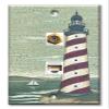 Art Plates - Decorative Printed 2 Port Data Wall Plate, Coax Cable Connector with RJ45 (Cat5, Cat6, Cat7) Ethernet Connector, Gold-Plated - Cape Lighthouse view 1