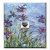 Art Plates - One Port RJ11 - Telephone decorative printed keystone style wall plate. CAT3 - RJ12 Female to Female phone jack. Works for phones, fax, ect. - Monet: Irises view 1