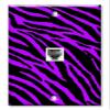 Art Plates - One Port RJ11 - Telephone decorative printed keystone style wall plate. CAT3 - RJ12 Female to Female phone jack. Works for phones, fax, ect. - Purple Zebra view 1