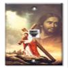 Art Plates - One Port RJ11 - Telephone decorative printed keystone style wall plate. CAT3 - RJ12 Female to Female phone jack. Works for phones, fax, ect. - Jesus Cross view 1