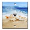 Art Plates - One Port RJ11 - Telephone decorative printed keystone style wall plate. CAT3 - RJ12 Female to Female phone jack. Works for phones, fax, ect. - Sea Shells by the Ocean Waves Beach view 1